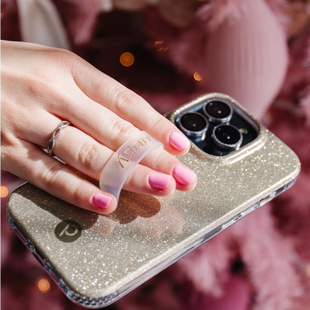 Loopy Case (Champagne Sparkle) iPhone 14 Pro Case Slim Protective Design